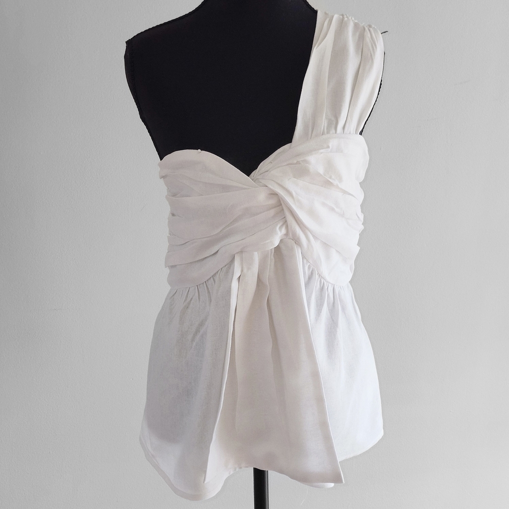 NWT INC International Concepts White Draped Blouse